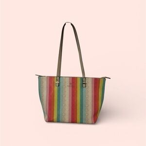 Colorful Striped Tote Bag